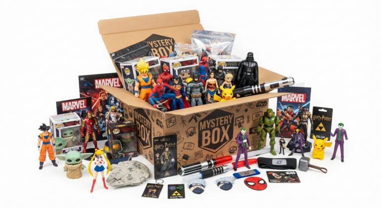 Caixa Misteriosa de Action Figures Aberta